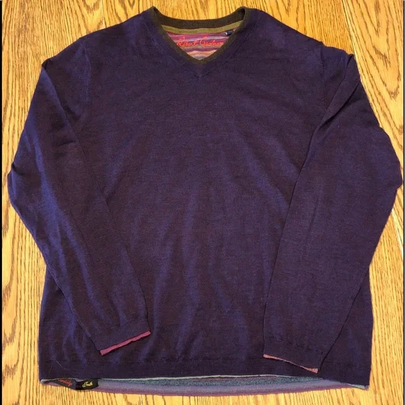 Robert Graham Pursuit V-Neck Wool Sweater - Picture 2 of 8